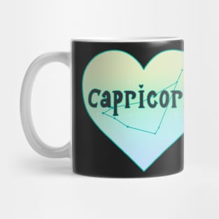 Capricorn Constellation Heart Mug